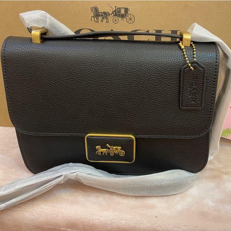 Coach Alie Shoulder Bag Brass Black