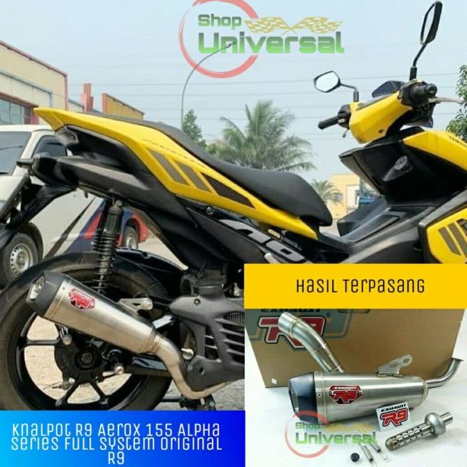 Knalpot R9 Aerox 155 Alpha Series Full System Original R9 shopun21 Ayo Order