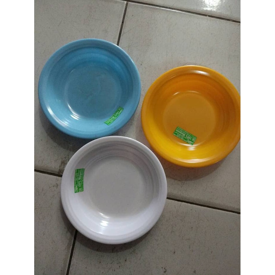 PIRING MELAMIN PUTIH ISI 1 LUSIN (12 PCS) - Putih