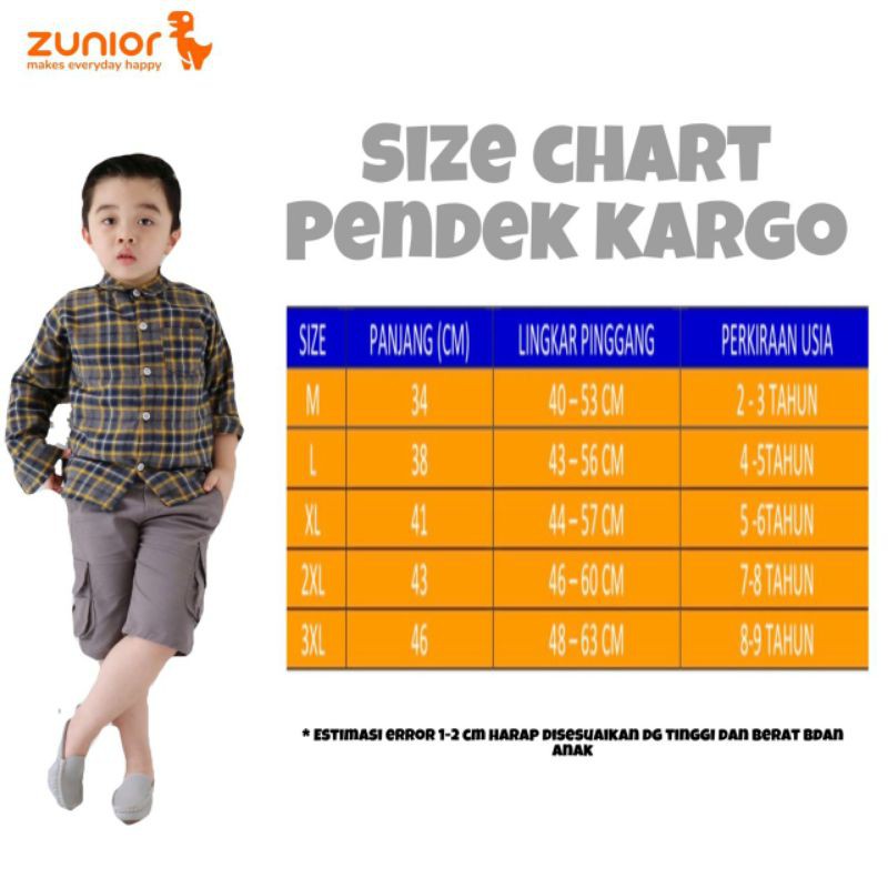 Pendek Cargo Anak Zunior Premium Hitam