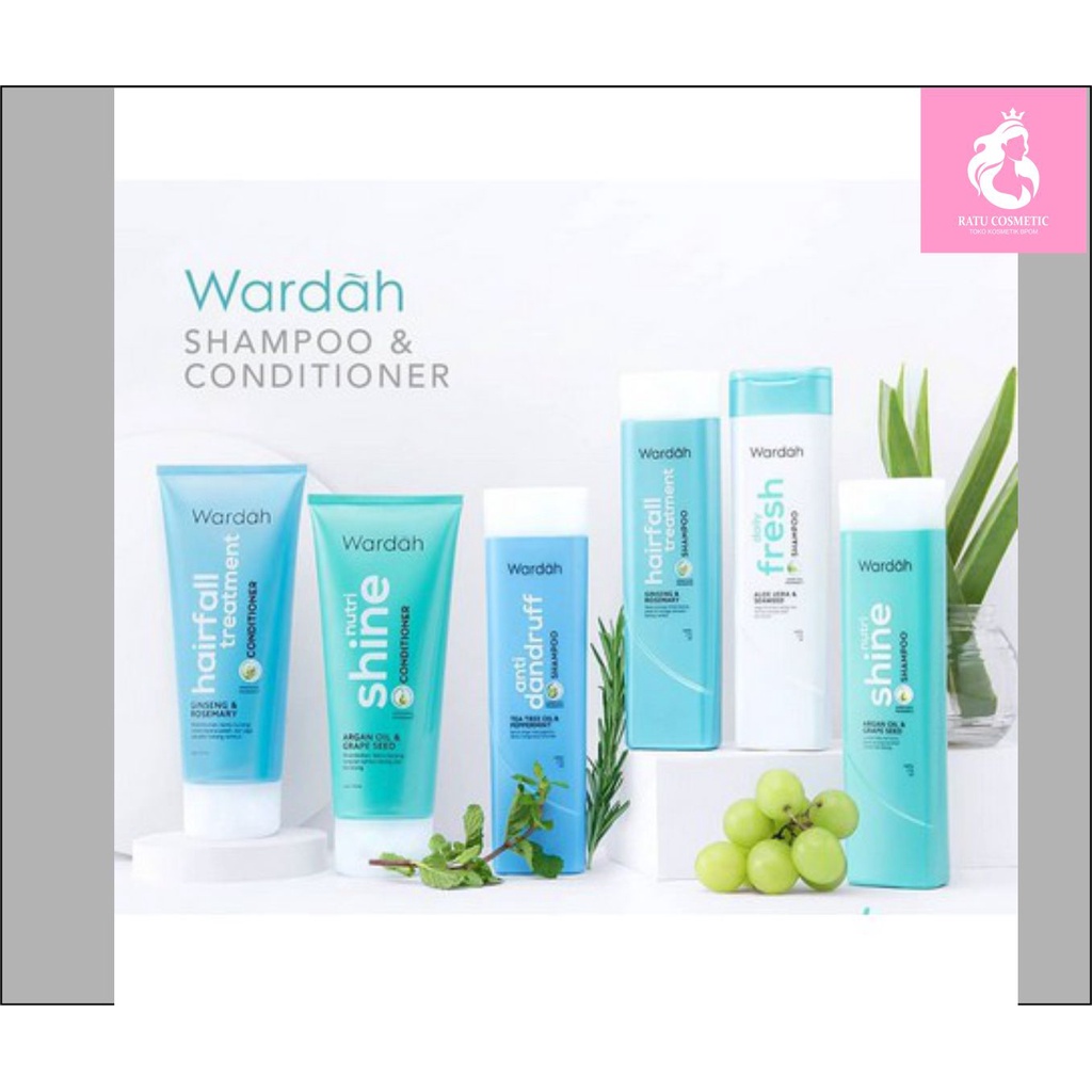 Wardah Shampoo &amp; Conditioner | Daily Fresh Hairfall Treatment Anti Dandruff Nutri Shine (GROSIR)