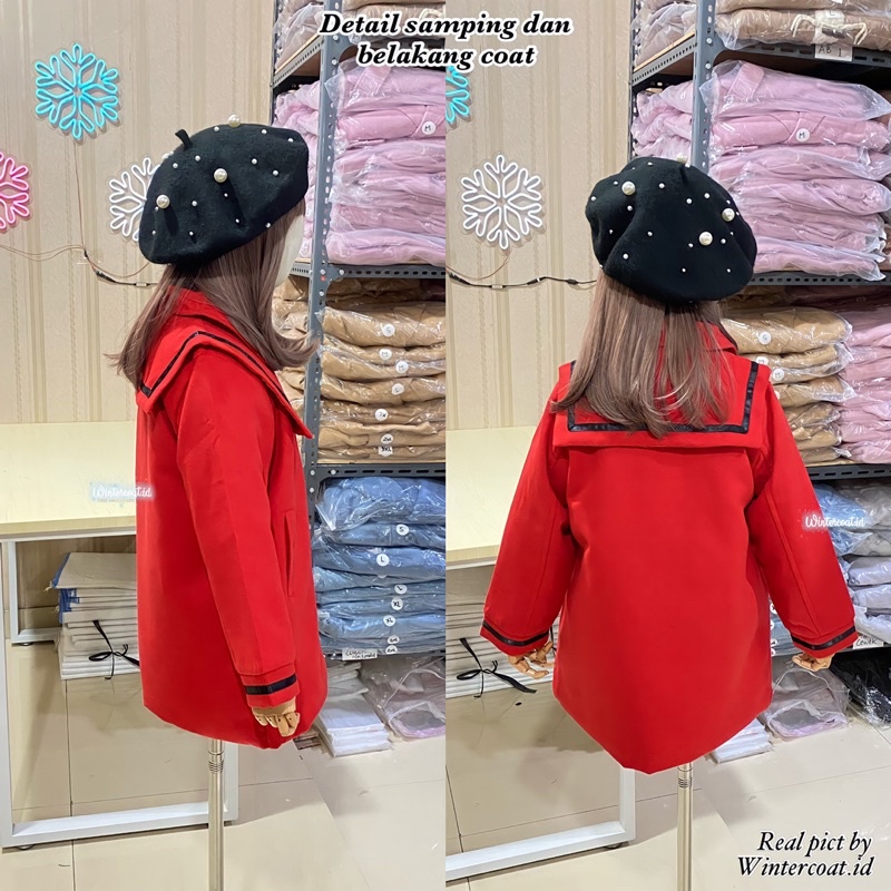 Kids wool coat import Bella japanese style import hangat mantel korea anak cewek cowok autumn winter