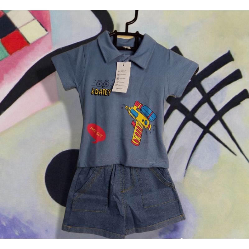 Baju Kaos Setelan Anak Laki Laki Import Untuk Umur 1/2 Tahun