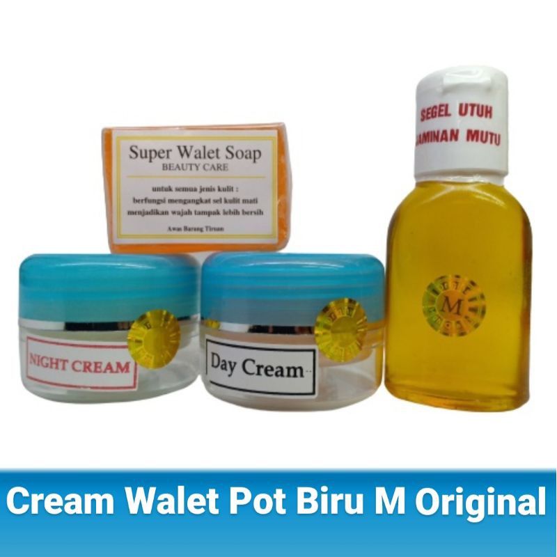 cream WALET POT BIRU 4IN1 KWALITAS NO.1