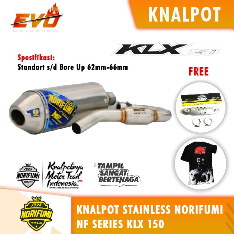 knalpot norifumi KLX 150 nf series stainlese