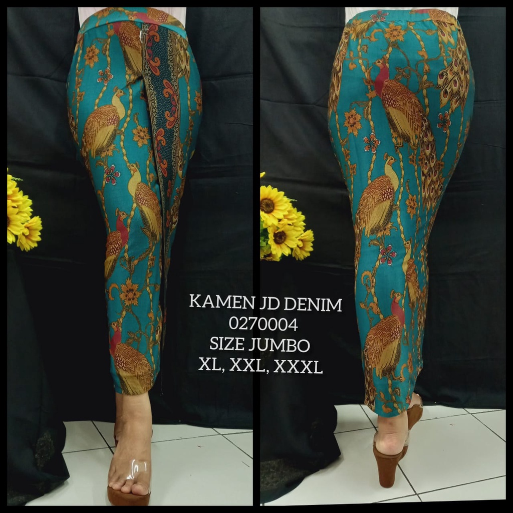 KAMEN JADI JUMBO DENIM METALIK BURUNG / ROK JADI JUMBO DENIM METALIK BURUNG / KAMEN JADI DENIM JUMBO