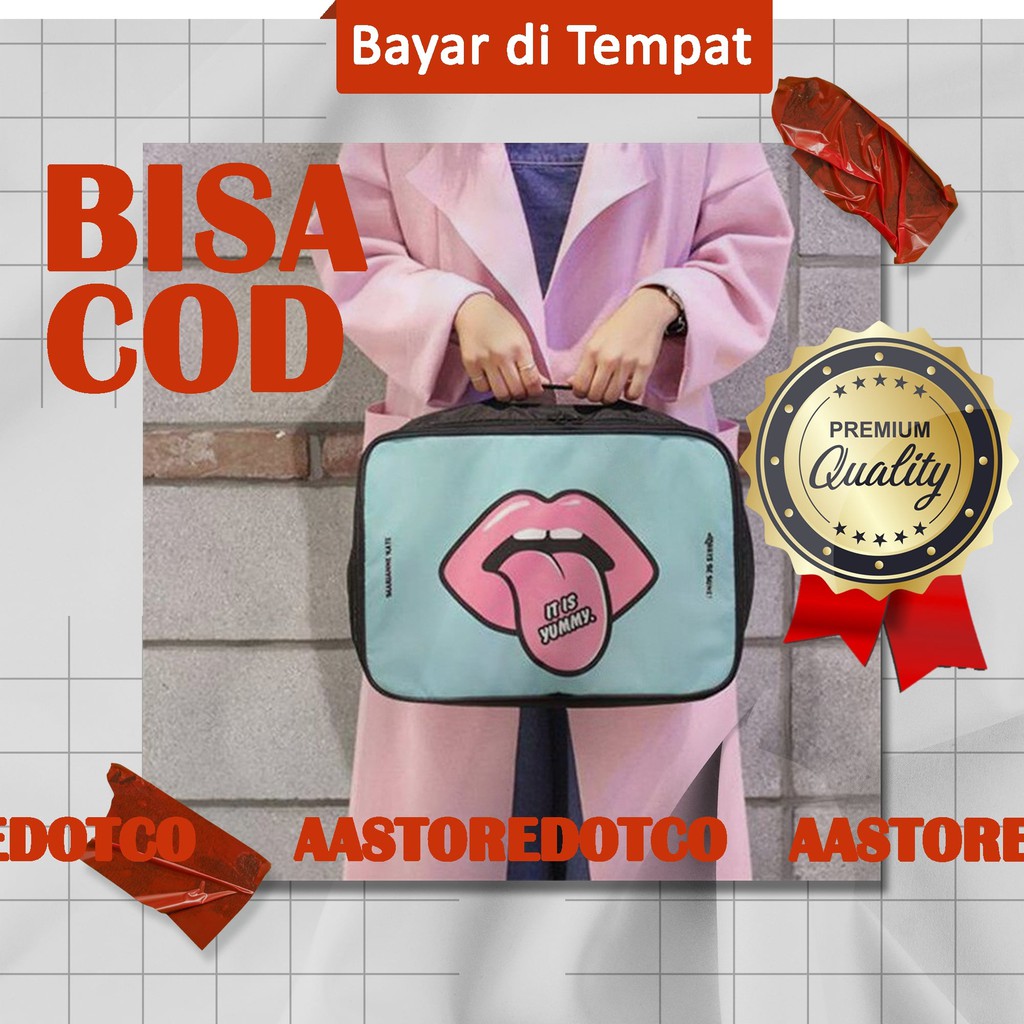 TAS TRAVEL WANITA KOREA KANVAS ASLI IMPORT TRAVEL BAG CANVAS CUTE CARTOON PORTABLE IMPOR XRF08