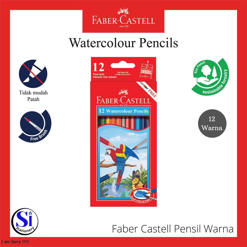 

Pensil Warna Faber Castell/Watercolour Pencils Faber Castell 12w Panjang