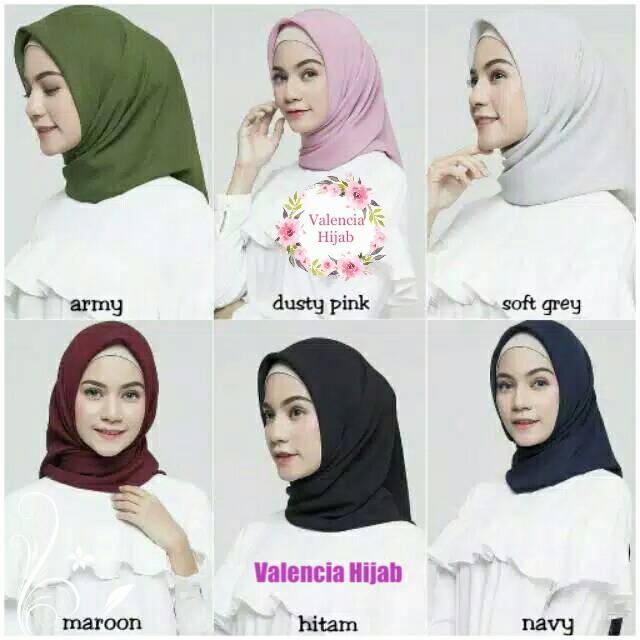 GROSIR Hijab /Jilbab/ kerudung Bella Square VALENCIA POLYCOTTON