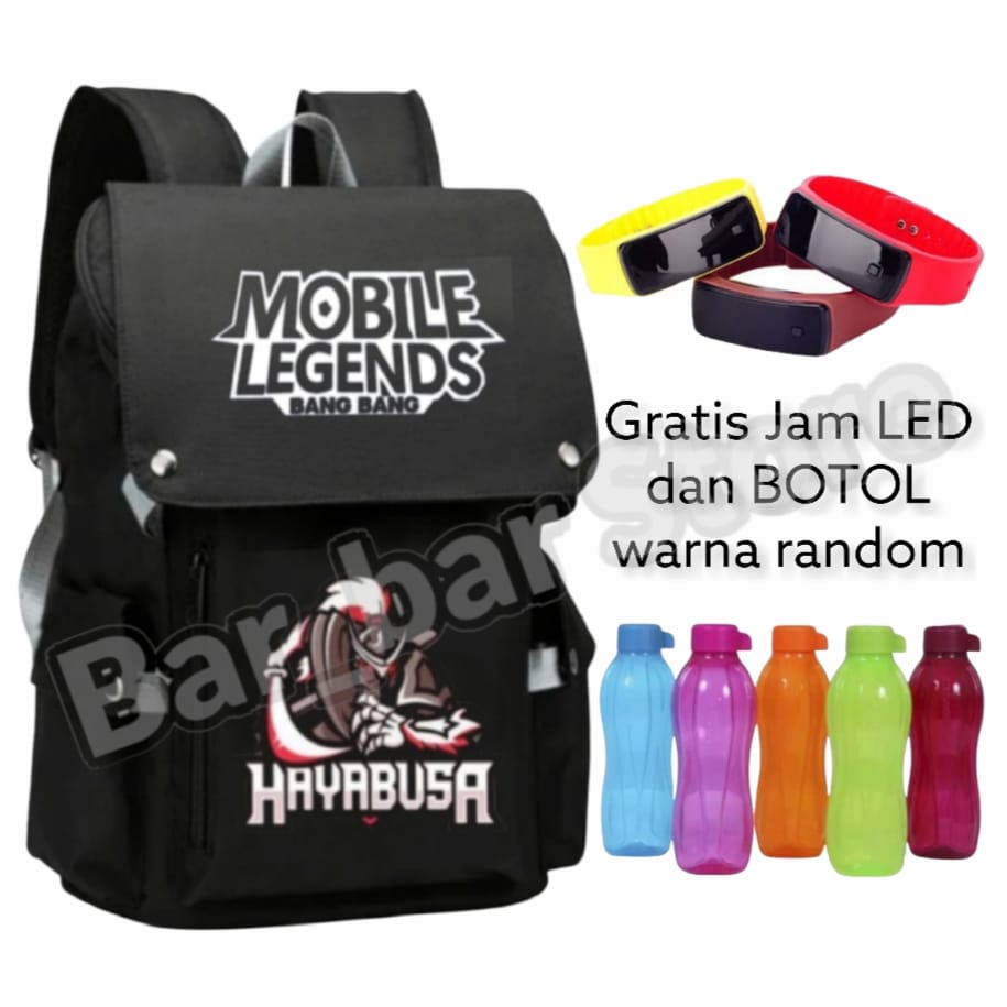 tas anak MOBILE LEGEND - tas anak laki - tas sekolah anak SD - tas karakter anak BONUS JAM LED dan BOTOL