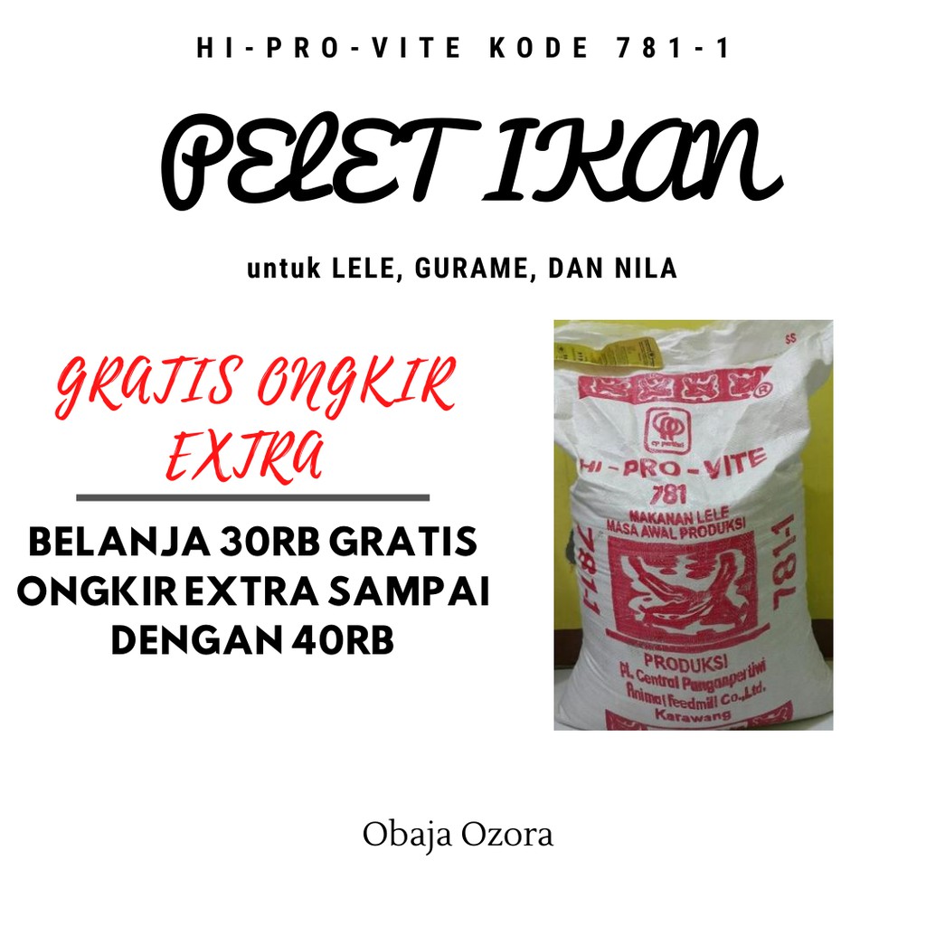 Pelet, Pakan, dan Makanan Ikan Lele, Gurame, dan Nila Murah Repack 1sak 781-1