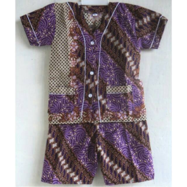 Baju Tidur / Piyama Anak Batik Pendek Size L