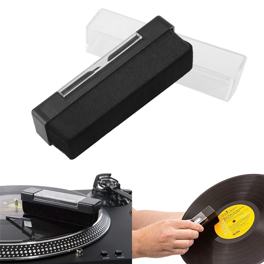 ELEGANT Durable Dust Brush Cleaner Vinyl Record CD Brush with Small Brush Record Player Player Accessory Carbon Fiber CD / VCD Turntable Phonograph Cleaning Brush/Multicolor