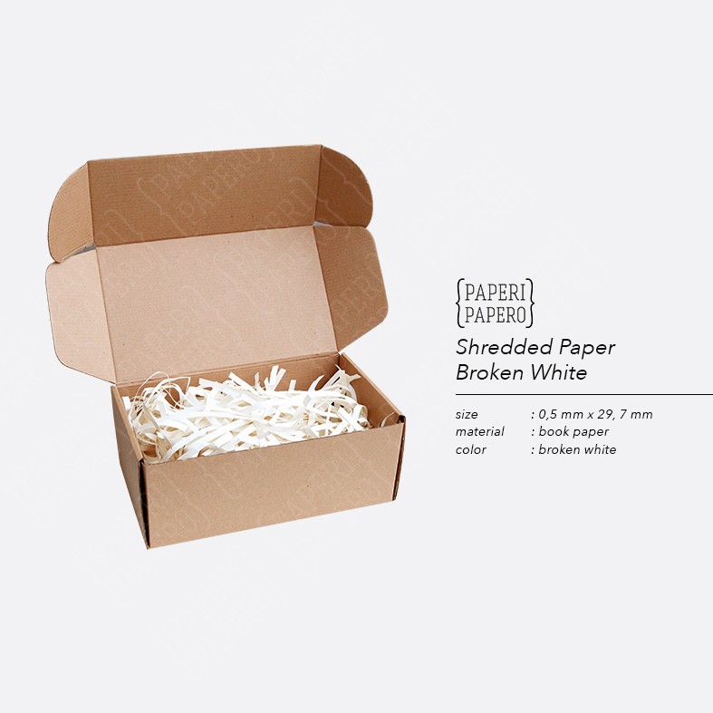 

Shredded Paper / Kertas Potong Cacah Serut - Broken White Putih Ivory