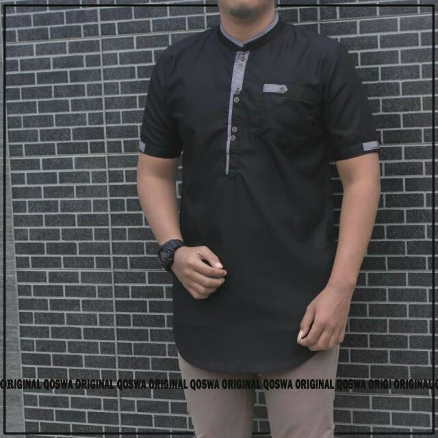 Kurta Pakistan Pria Progressman Original Lengan Pendek Simple Lis Hedlong Premium Quality