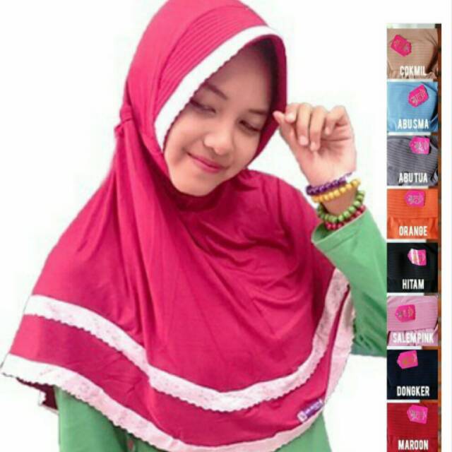 Jilbab renda kerut