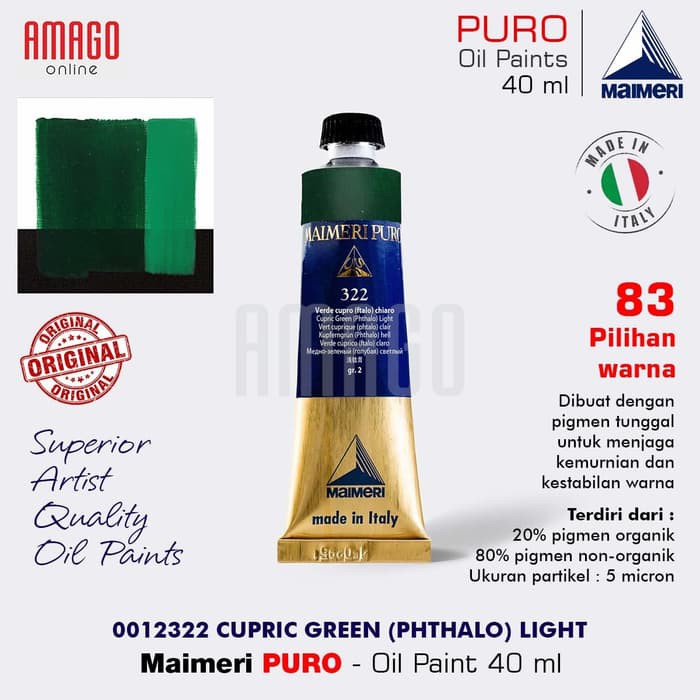 MAIMERI PURO - OIL PAINT - CUPRIC GREEN LIGHT - 40ML - M0012322