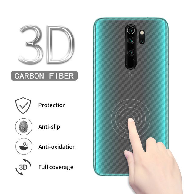 Garskin Carbon Xiaomi Redmi Note 8 Pro Premium Back Screen Protector Pelindung Belakang HP