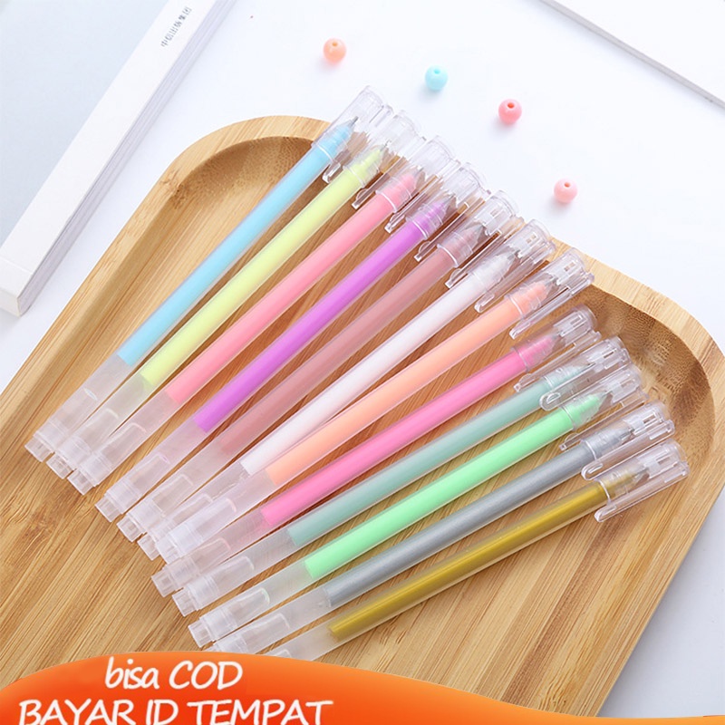 COD✨Warna Pena Gel Berkapasita Salat Tulis Besar Akun Tangan Tanda Siswa Sorotan Album Flash Pen aksesoris Perlengkapan Kantor Siswa Fashion Murah Import Ready Stock