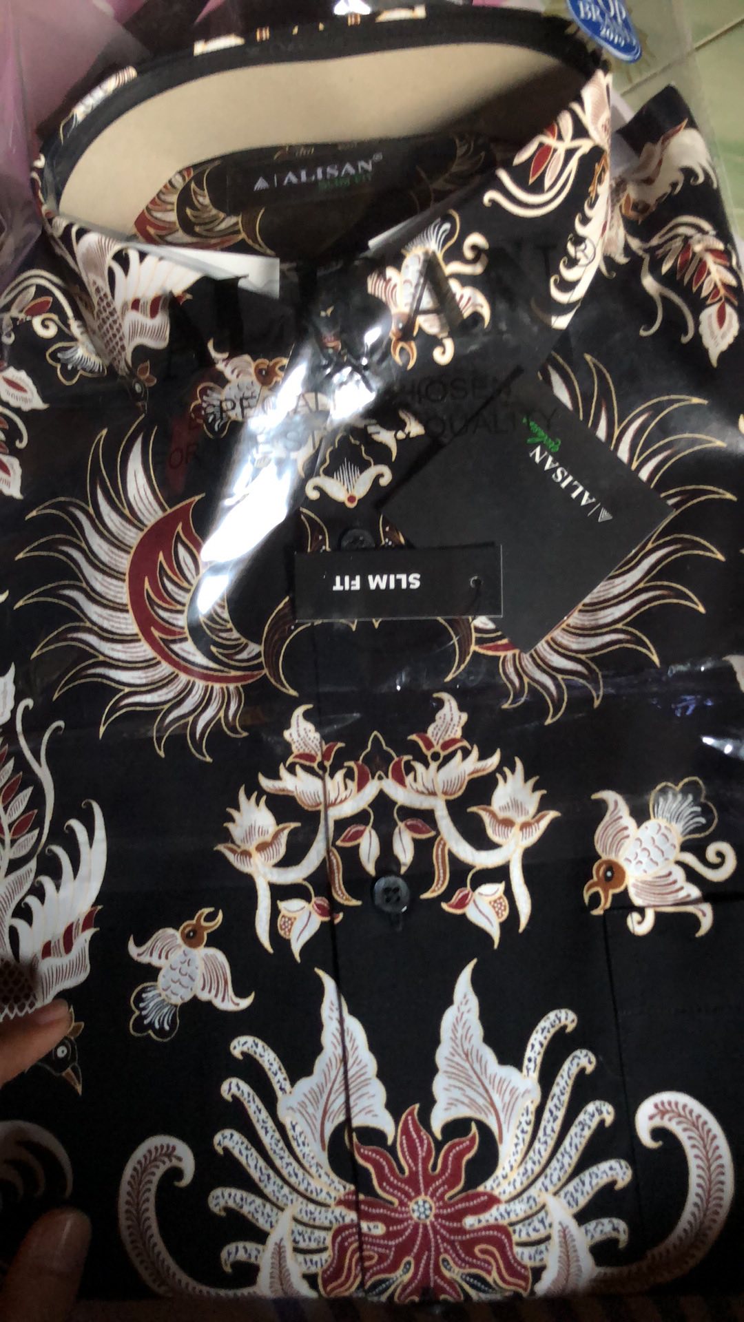 Alisan Slimfit Corak Banyak Warna Tangan Panjang - Kemeja Pria