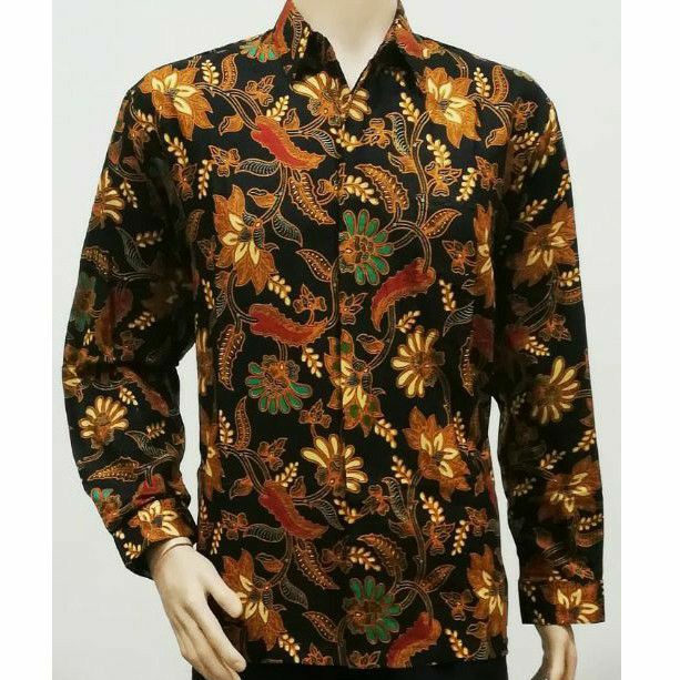 Kemeja Batik Jumbo 4L-5L Lengan Panjang Baju Atasan Hem Pria Big Size Ukuran Besar Seragam LTF-bs