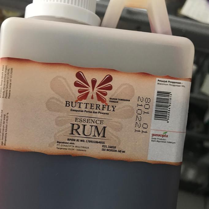 

Toko-Bahan-Kue- Essence Rum Butterfly 1Kg | Rum Koepoe Koepoe 1 Kg | Perisa Kupu -Terlengkap-
