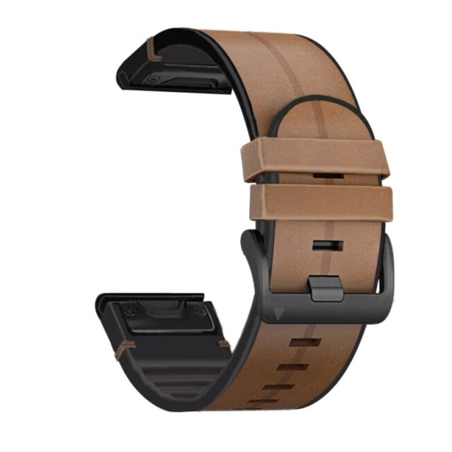 Strap Quick Fit 22mm Khusus Garmin Quatix 6 47mm - Tali Jam Hybrid Dual Layer Rubber Leather Kulit