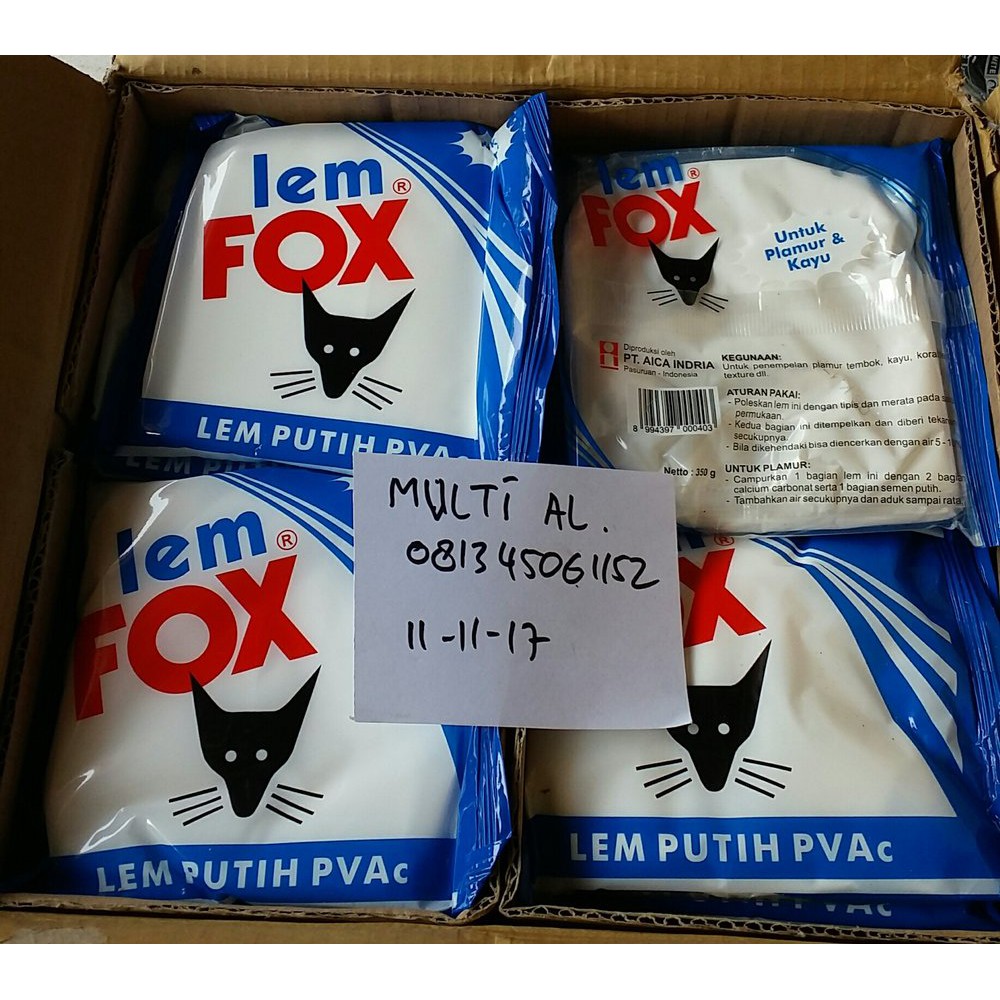 

Order Langsung Lem fox putih refil 350gram lem kayu Limited