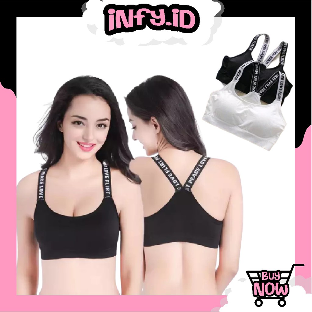 INFY - Sport Bra Push Up Senam Zumba Jogging Yoga Pakaian Dalam Wanita Olahraga High Quality B010