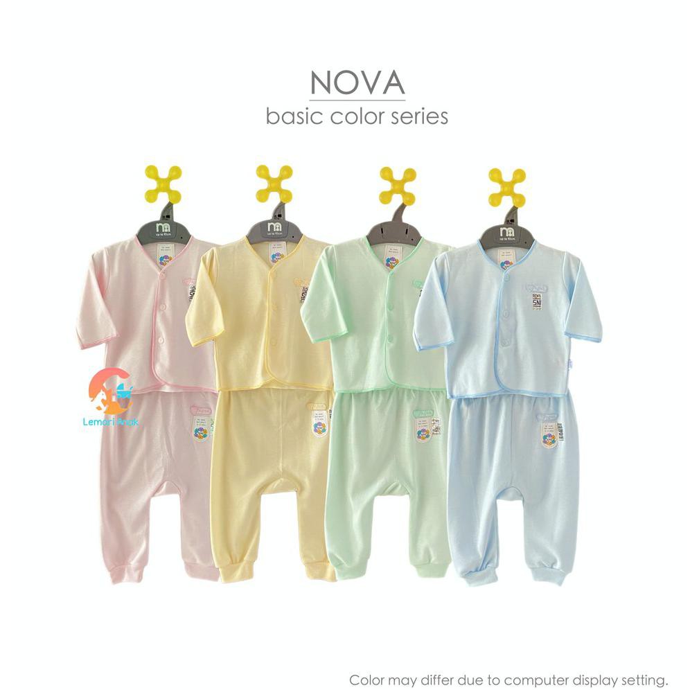 NEW COLLECTION NOVA Setelan Baju Bayi Lengan Panjang + Celana Panjang Warna 0-3 Bulan