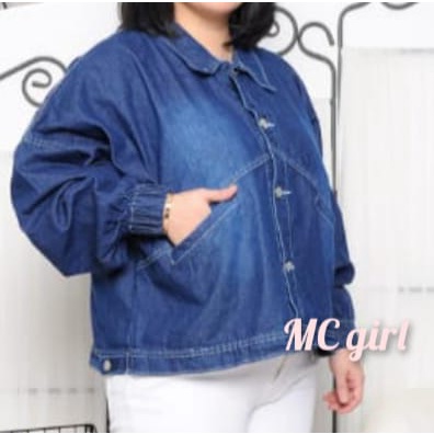 MC girl - Jaket Jeans Oversize Tangan Karet Wanita / Jacket Denim Over Size Jumbo / Jaket Lepis Super Jumbo / Vintage Baggy Oversized Denim Jacket / All Size