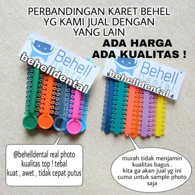 5Pics Karet Behel Gigi Motif Power O Ring Bulat PREMIUM TEBAL - Dental Rubber Band Elastic Bracket Gigi Permanen Motif Ring Bulat Bundar - Ortho Dental Braces Ligature tie Ties Elastis Bracket BEHELLDENTAL