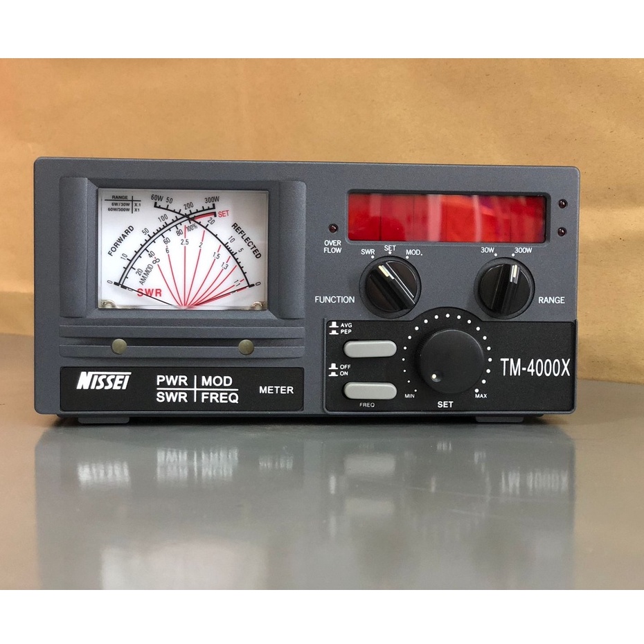 NISSEI TM-4000X CROSS-NEEDLE SWR/POWER METER + FC 1.6-150MHZ 30/300W