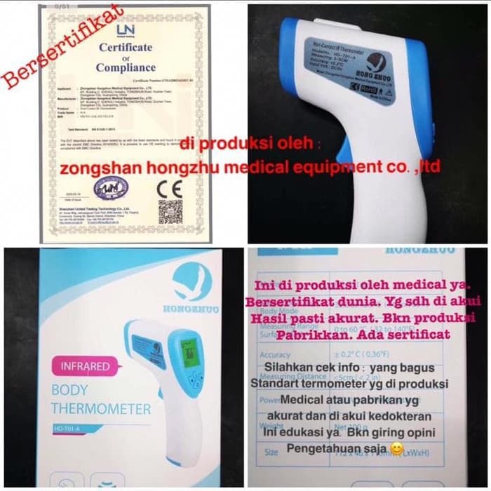 INFRA RED BODY THERMOMETER / INFRARED TERMOMETER TEMBAK BY MEDICAL