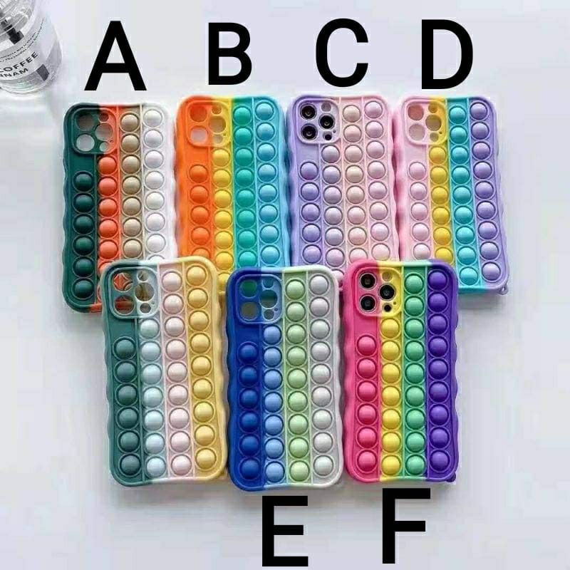 Soft Case hp pop it rainbow iPhone 11 Pro Max casing silikon boba lucu reliver stress