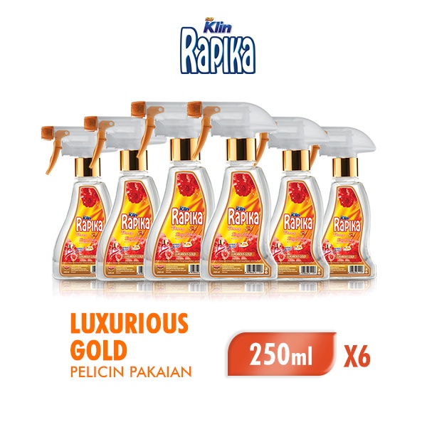 Rapika Biang Pewangi Pakaian Luxurious Gold Botol 250 ml x6