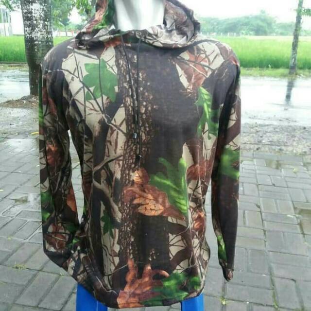 KAOS HOODIE CAMO PANJANG HODIE KAMUFLASE PERBAKIN ~Hodie PE SINGLE