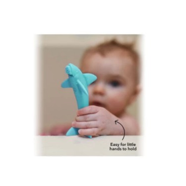 Nuby Lil Shark Sensory Teether Toothbush Mainan Gigitan Sikat Gigi