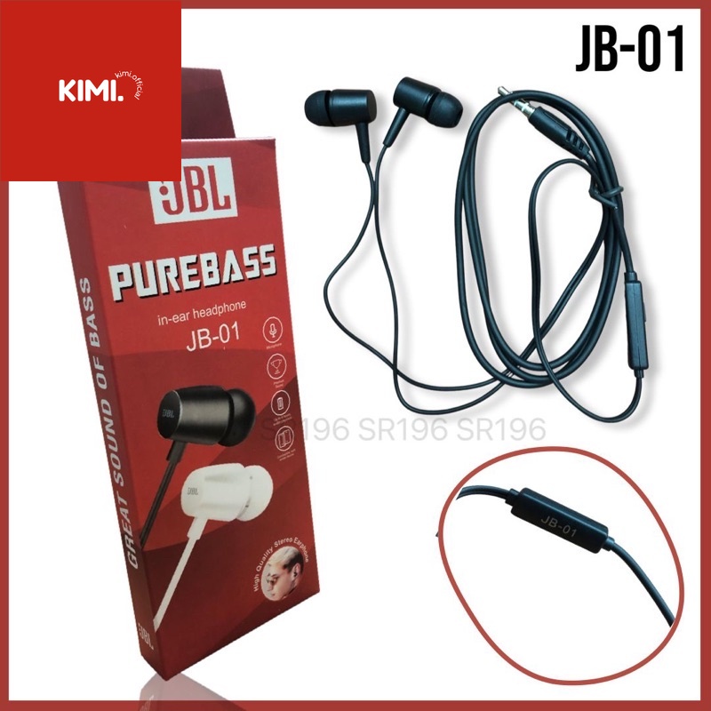 Headset Earphone JB01 JBL Purebass ORIGINAL TERMURAH