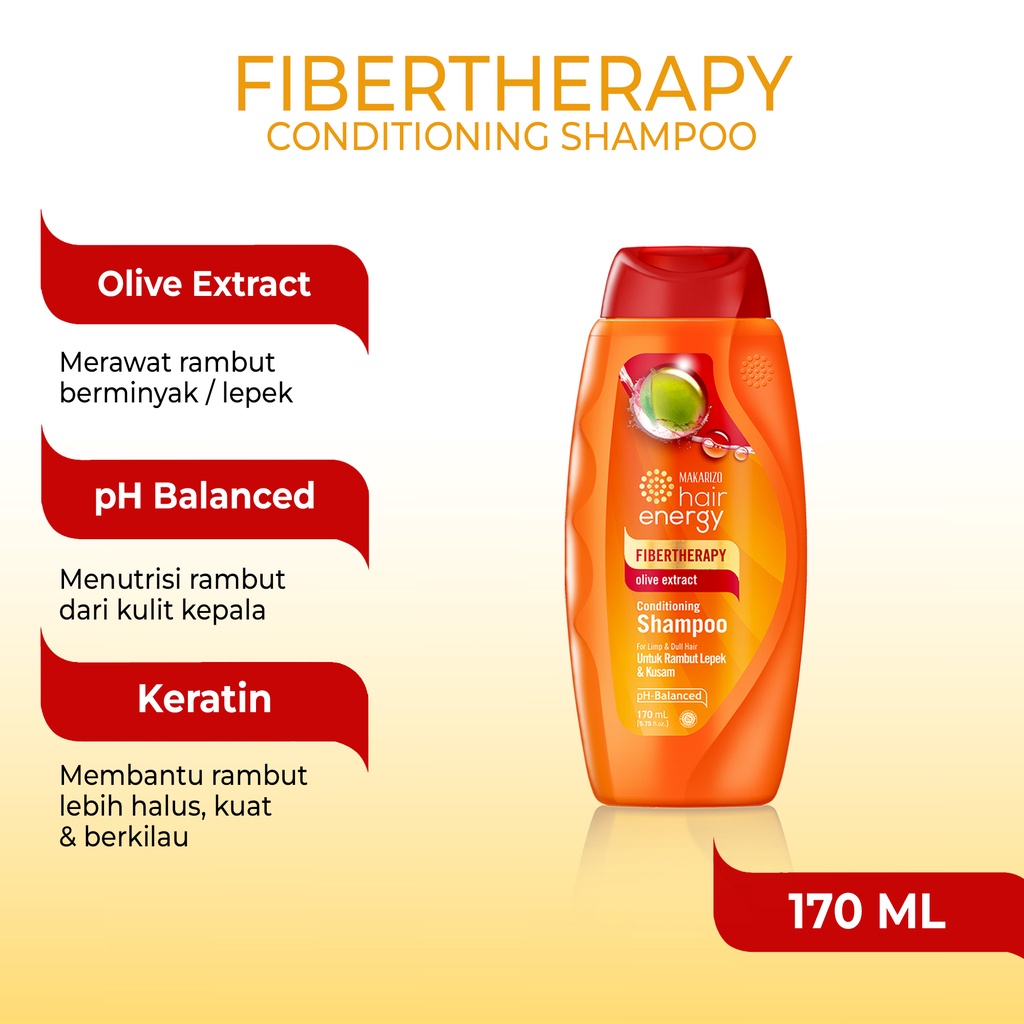 Makarizo Hair Energy Fibertherapy  Conditioning Shampoo Olive 170 mL / Shampo Kondisioner-1