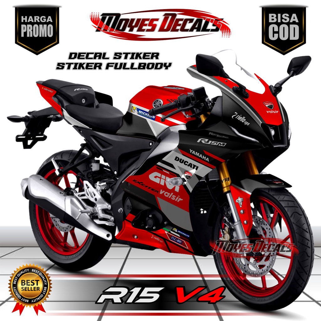 Decal stiker striping R15 v4 Ducati stiker motor R15 v4 stiker yamaha R15 v4 stiker R15 stiker fullb