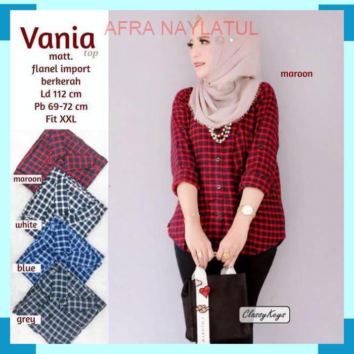 ATASAN TUNIK MOTIF KOTAK MUSLIMAH FASHION TUNIK SOLO BAHAN FLANEL IMPORT ALL MODEL BY CLASSYKEYS