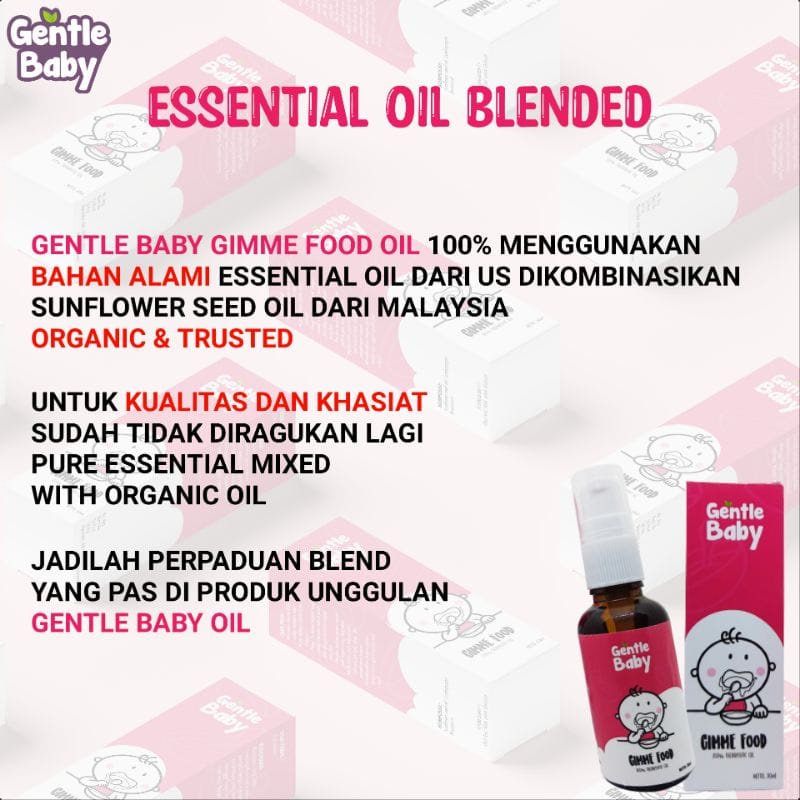 GENTLE BABY GIMME FOOD / MINYAK TELON ESSENSTIAL OIL / AROMATHERAPY / PENAMBAH NAFSU MAKAN ANAK