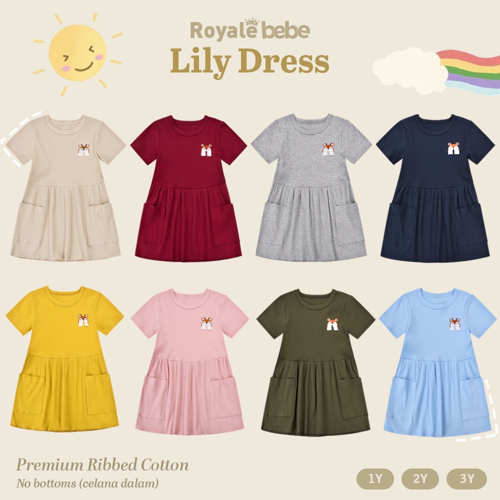 ROYALE BEBE LILY DRESS / USIA 3 TAHUN WARNA RANDOM