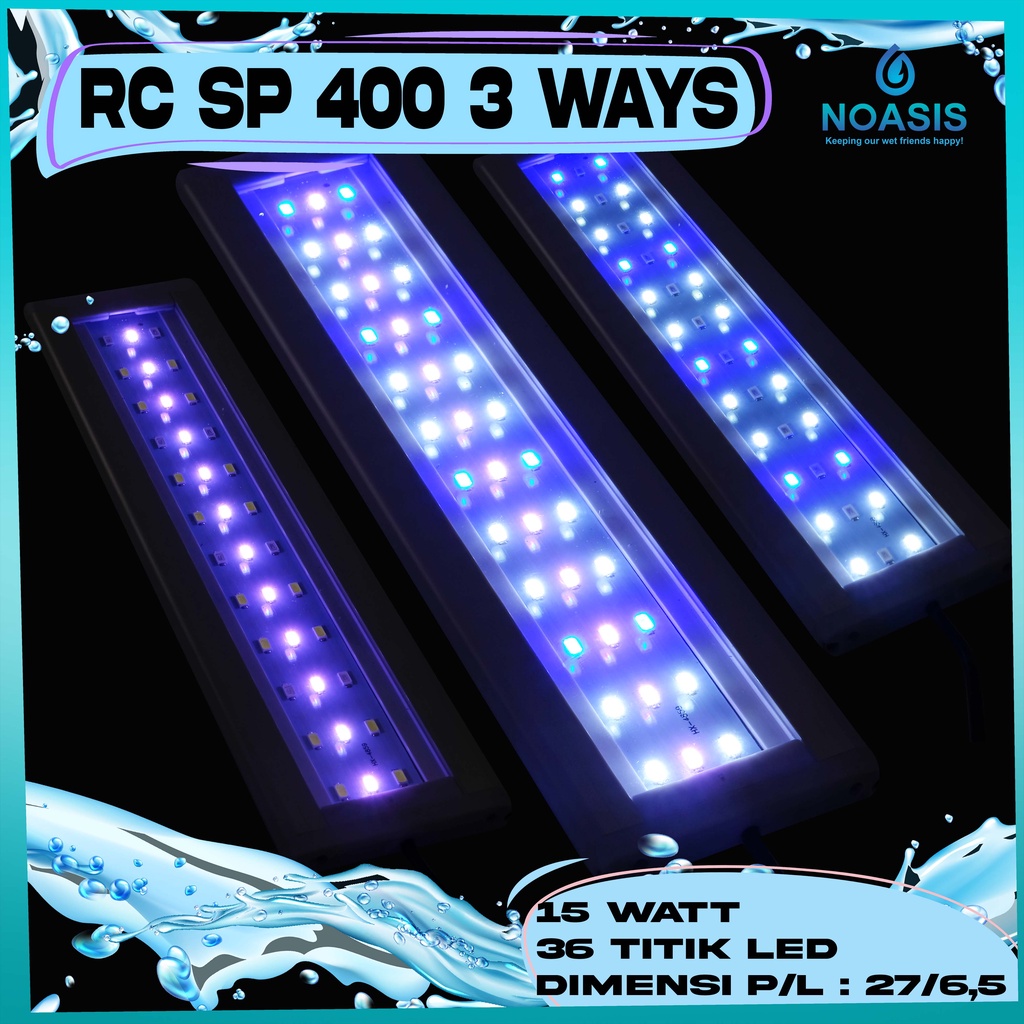 LAMPU LED AQUARIUM AQUASCAPE RECENT SP 400 SW 3 WAYS 40 CM 15 WATT