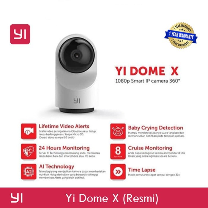 Xiaomi Xiaoyi Yi Dome X 1080P Smart IP Camera 360 Kamera CCTV IP Cam