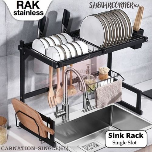 SHENAR RAK PIRING WASTAFEL 65 CM RAK DAPUR WASTAFEL 85 CM / RAK WASTAFEL SUSUN BESI ANTI KARAT / RAK DAPUR PIRING SERBAGUNA / RAK DAPUR SUSUN DISH DRYER - CARNATION JASMINE MAGNOLIA TULIP, SHENARCORNER168