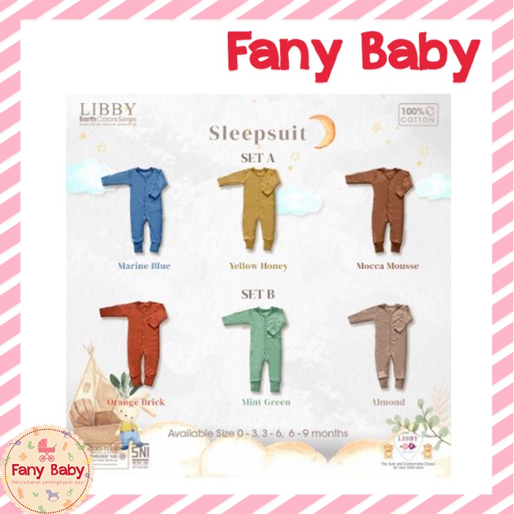 LIBBY SLEEPSUIT KANCING PREMIUM WARNA