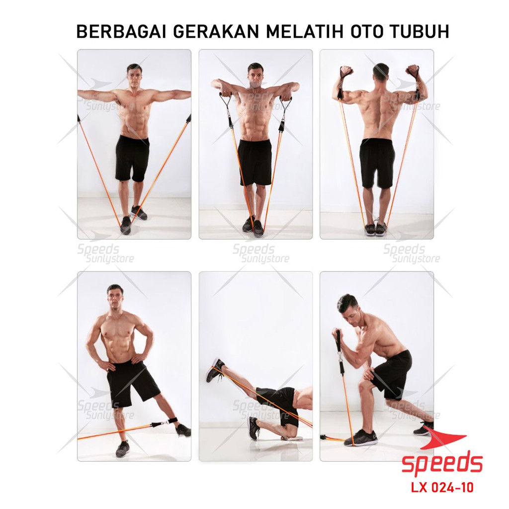 SPEEDS Resistance Bands 11 in 1 Set Tali Pembantu Fitness Gym Power 024-10 Image 6