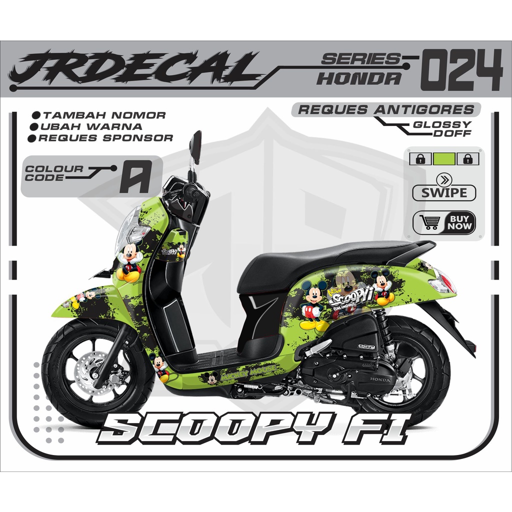 (BISA COD) Decal Scoopy Mickey Mouse full body Full Blok Decal Scopy Mickey MouseNew Fi 2017 2018 20